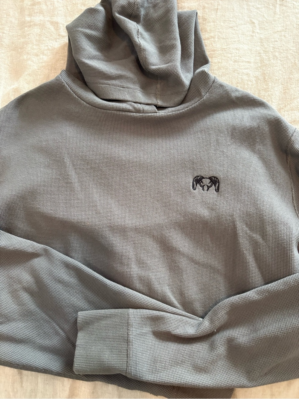 KUIU Light Gray Waffle Crewneck Hoodie